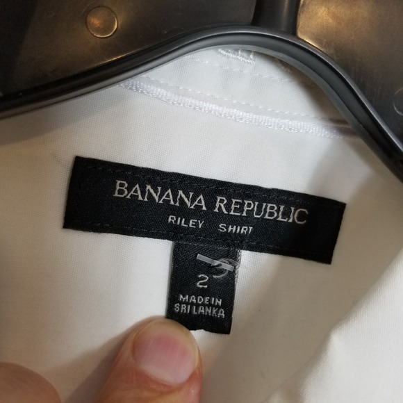 BANANA REPUBLIC Women Riley Shirt  2 Long sleeve Blouse Stretchy Button Up White - Picture 6 of 7